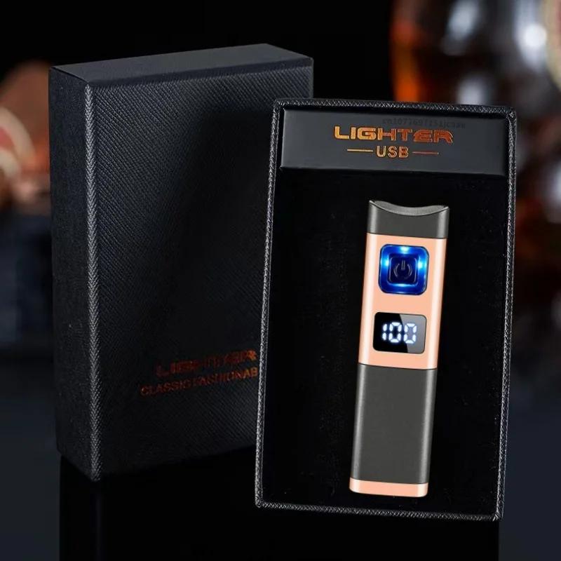 Three Direct Charging Power Display with Cigar Punch and Windproof Cigar Special Gas and Electric Integrated Portable Lighter