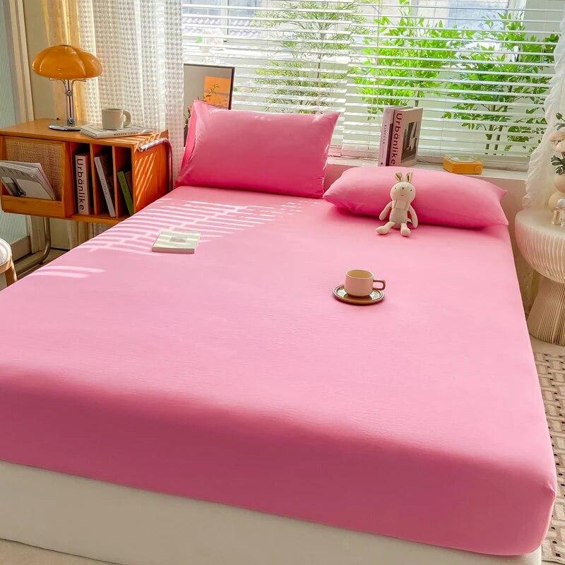 Мягкая хлопковая простыня с резинками, однотонные нескользящие наматрасники, простыня для двуспальной кровати размера «king-size» 140/160/200