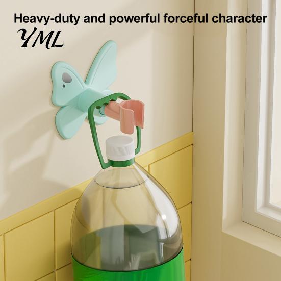 No Drill Shower Bracket Butterfly Head Holder, Wall Mounted Self-adhesive Handheld Bathroom Organizer Bracket, Universal Adjustment Waterproof
