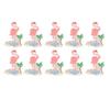 Cloth Patch Iron On Sew On Cute Flamingo Pattern Embroidered Clothing Appliques for Shirts Jackets Bag Pink 10pcs