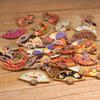 10Pcs/20pcs Mixed 2 Holes Chinese Folding Fan Shape Wood Sewing Buttons Scrapbooking