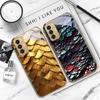 Текстура золотой чешуи Для Samsung Galaxy S 21 S22 S23 Plus S24 Ultra S20 FE 25Ultra S21+ S9+ 22Plus Золотой стеклянный чехол для телефона