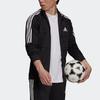 Adidas Полосатая куртка на молнии с вышитым логотипом, мужская черная куртка H28910