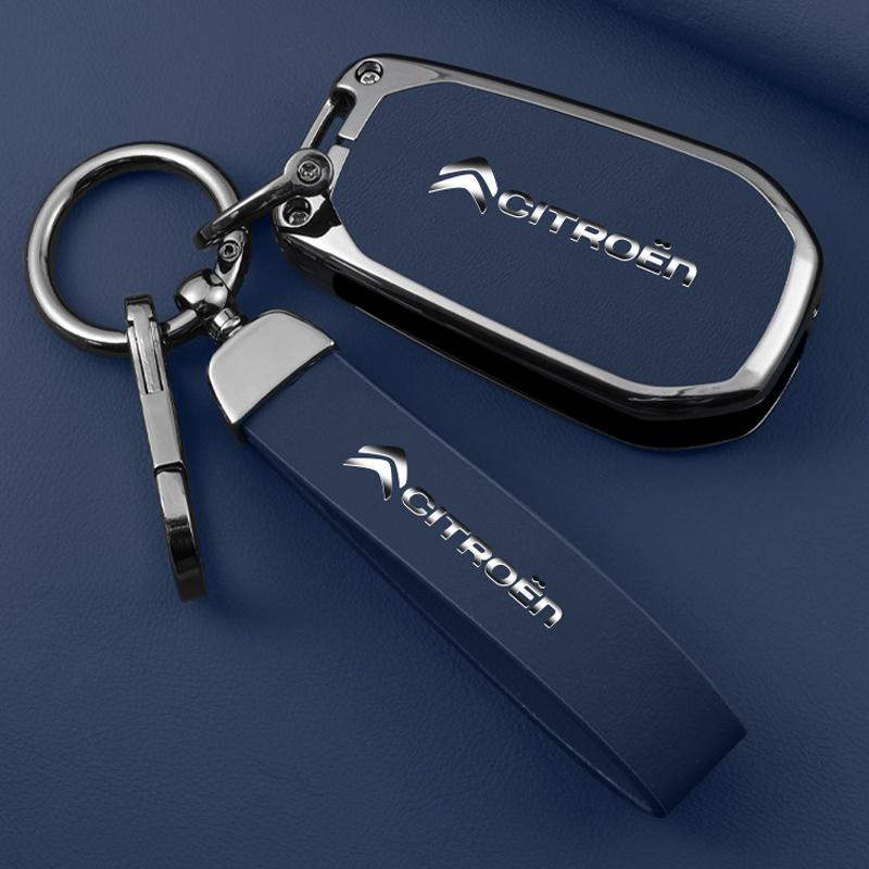 YKFEA1 Zinc Alloy Leather Car Key Case Cover For Citroen C1 C2 C3 C4 C5 C6 C4L Berlingo Picasso Jumpy Nemo Aircross Sega C5 X VTS C3 XR
