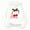 Girls Y2K Leopard Bow Cherry Print Hoodie Sweatshirt Casual Spring Fashion Children's Hoody Casual Spring Fashion Sweatshirt