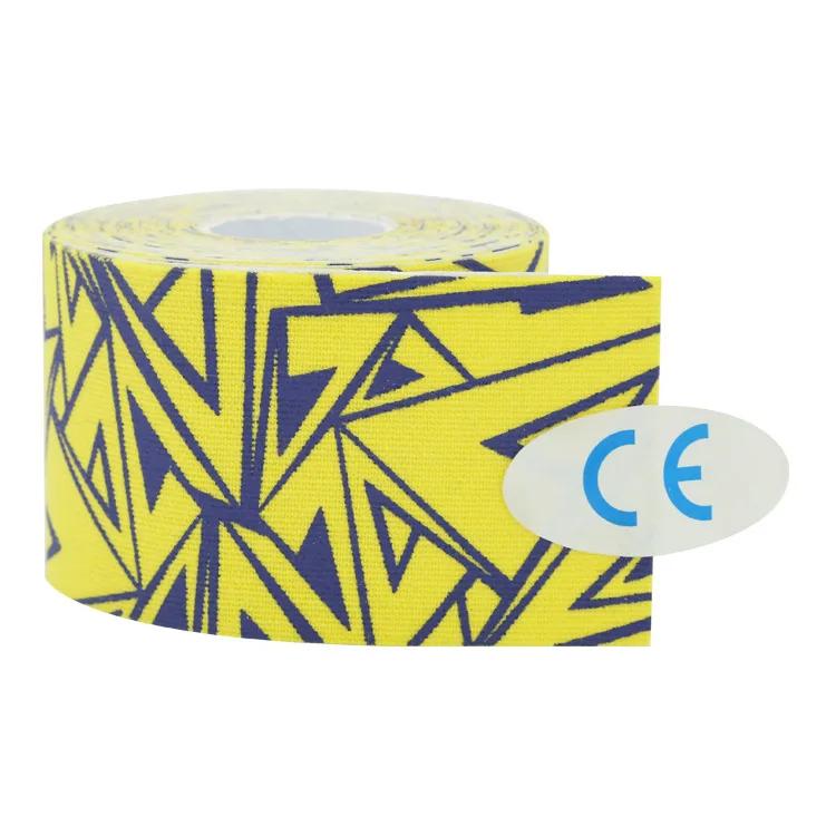 2 Rolls Printed Kinesiology Tape Fitness Athletic Sports Cotton Tapes Water Resistant Knee Shoulder Muscle Protector Pain Relief