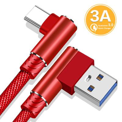 3a Usb Type C 90-градусный USB-кабель C для Xiaomi Mi 9t redmi note9S 10PRO Oneplus OPPO Samsung Galaxy S22 S21 S20 ПРИМЕЧАНИЕ 20 Usb-c Кабель для быстрой зарядки данных