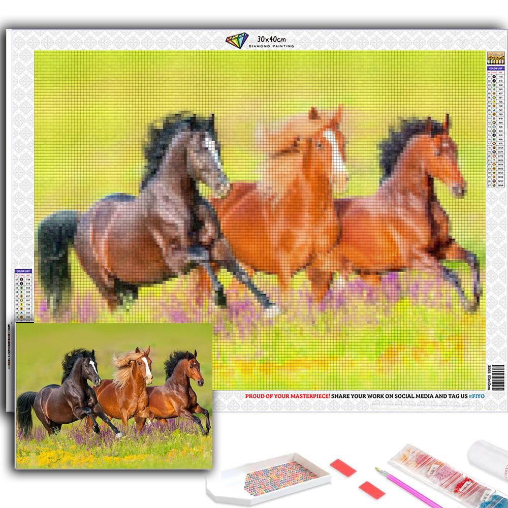 5D Diy Алмазная картина Бегущая лошадь Вышивка Мозаика Художественная картина Стразы Декор Подарок