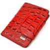 Women's Textured Medium Size Wallet Made of Genuine Leather with Crocodile Embossing CANPELLINI 21807 Red