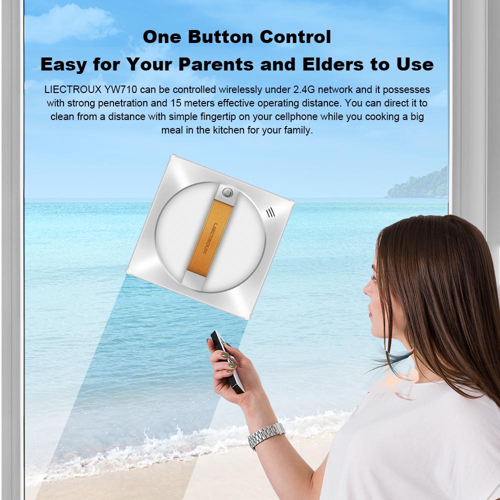 Робот-мойщик окон LIECTROUX YW710, двойной распылитель воды, интеллектуальная память, высокий вакуум всасывания, лазерный датчик, робот для очистки домашнего настенного стекла