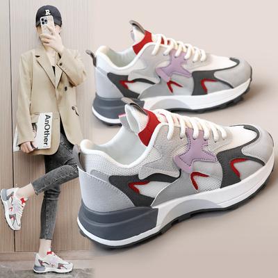 Zy19908 Новые неуклюжие кроссовки с сетчатой ​​поверхностью, женские летние женские туфли с толстой подошвой, увеличивающие рост, дышащие белые туфли, износостойкие