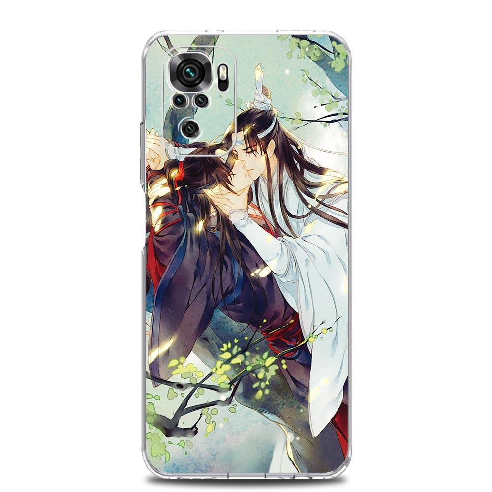 Квадратный прозрачный чехол для телефона Xiaomi Redmi Note 12 11 9S 9 8 10 Pro + 7 8T 9C 9A 8A K40 игровой чехол Mo Dao Zu Shi Wei Wuxian Anime