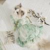 Spring and Summer Thin Breathable Chinese Pet Skirt Into Kitten Teddy National Style Dress Can Pull Cat Clothes