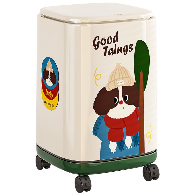 Wheeled Flip-Top Trash Can: Large Capacity for Living Room