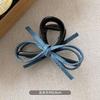 Salt And Sweet Simple Denim Bow Grab Clip Women'S New Back Head Hair Clip Shark Clip Hairpin Headdress