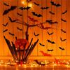 Halloween Party Bat Sticker 3D Stereoscopic Bat Sticker Black Bat Sticker Decorate Room Scary Decorative Props
