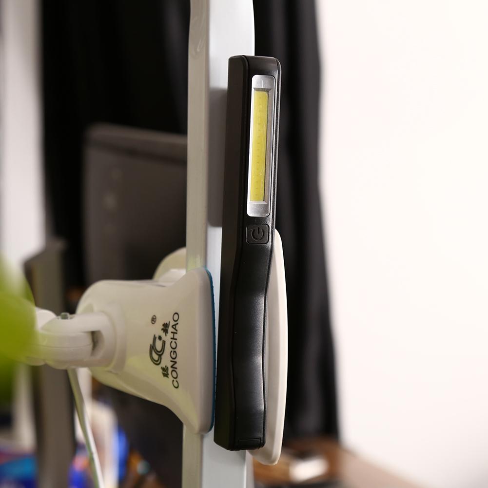 1 шт. портативный светодиодный ручной фонарь USB перезаряжаемый магнитный зажим рабочий свет инспекционная лампа (черный)