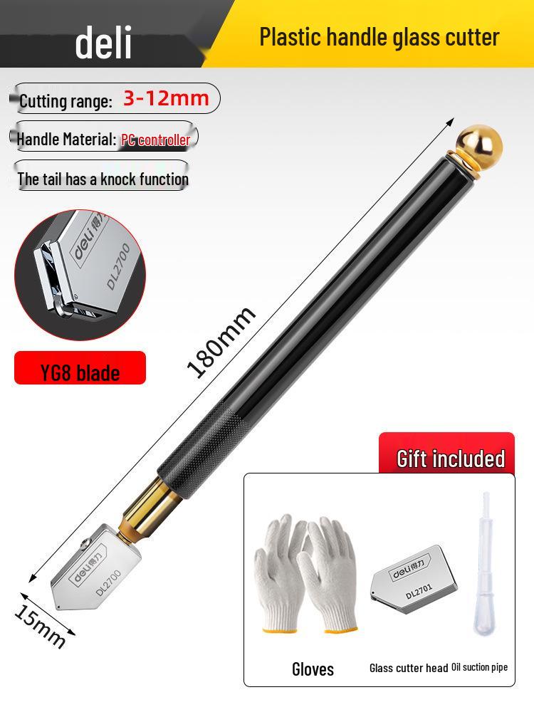 Стеклорез Deli Diamond: Прецизионный инструмент для толстого стекла и керамической плитки