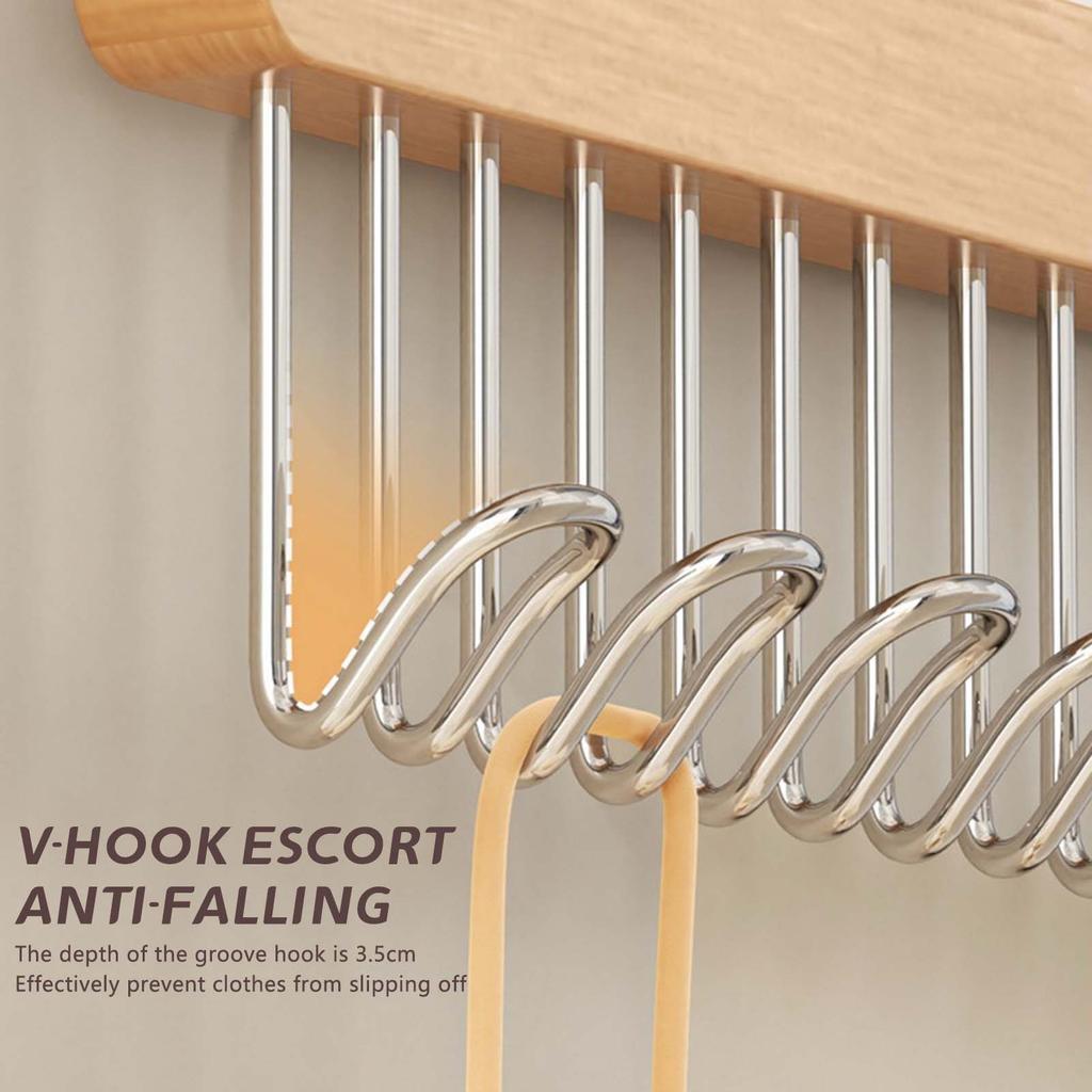Hook Pull Out Clothes Hanger Sturdy and Durable 8 Hooks Retractable Hanger Suitable for Underwear Vest Ties Scarves