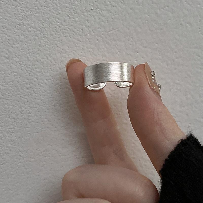 Кольцо из стерлингового серебра 925 пробы с широкой матовой поверхностью и нишевым дизайном, элегантный японский и корейский браслет