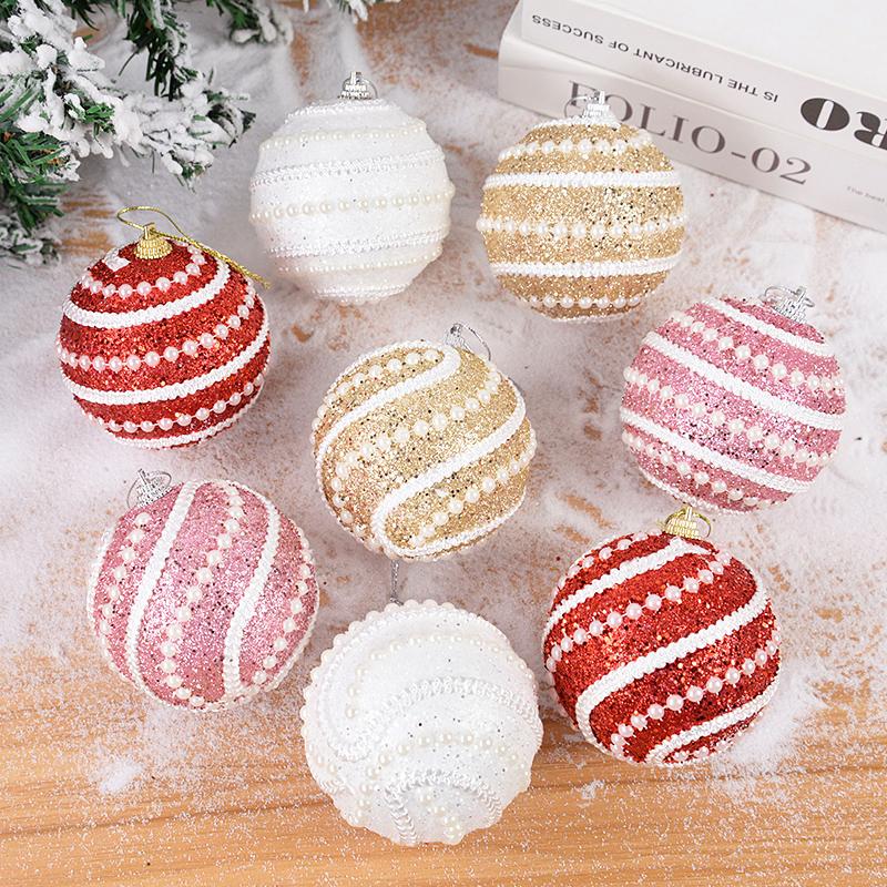 2/4 шт 8 см рождественские шары блестящие рождественские елки подвесные безделушки из пенопласта подвесные украшения рождественские украшения для дома 2024 Navidad