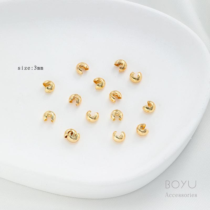 Застежка-зажим с позиционированием из 14-каратного золота для DIY жемчужного ожерелья - Защищающая цветная наконечник для бусин