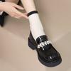 Fashion Woman Pumps Round Toe Pearl Black Mary Jane Shoes for Women Platform Elegant Dress on Promotion Non Slip Offer Luxury Brand Sale
