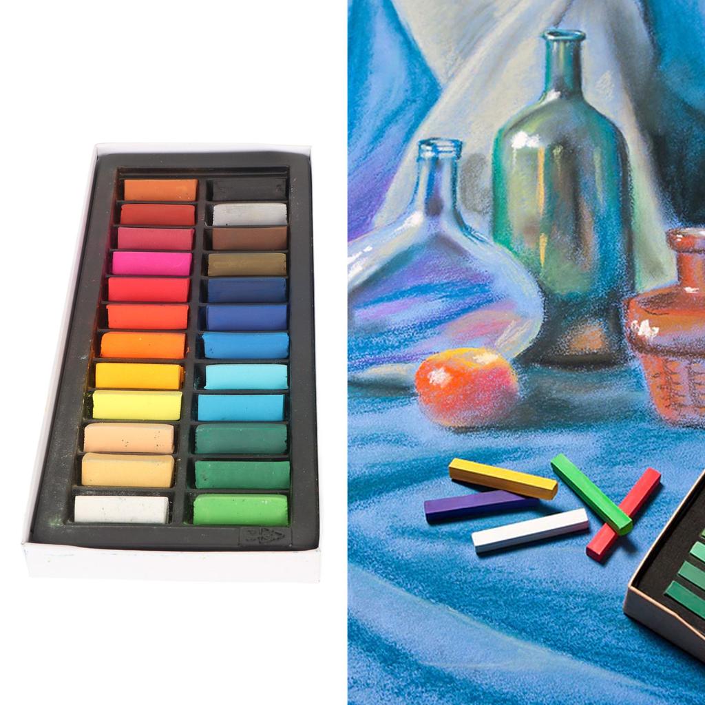 Набор из 24 мягких пастельных палочек, светостойких, устойчивых к выцветанию, легко смешиваемых пастелей для рисования для начинающих
