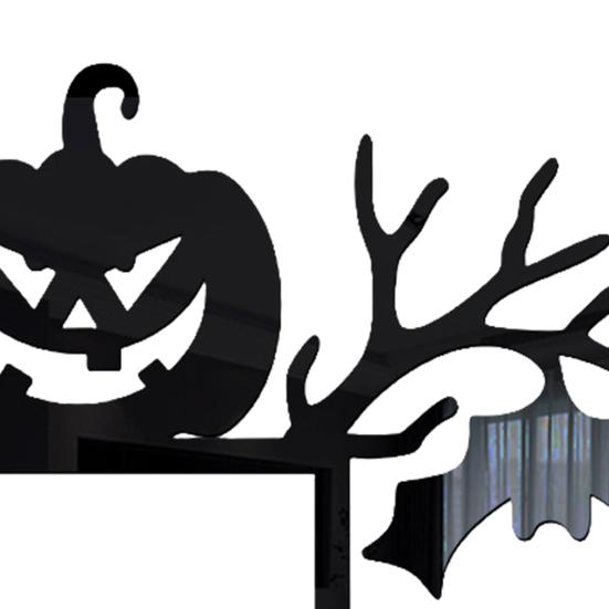 Наклейка на дверь на Хэллоуин, акриловая летучая мышь, тыква, настенная наклейка на дверь на Хэллоуин, угловая рамка, знак, украшение для дома для дверного настенного выключателя