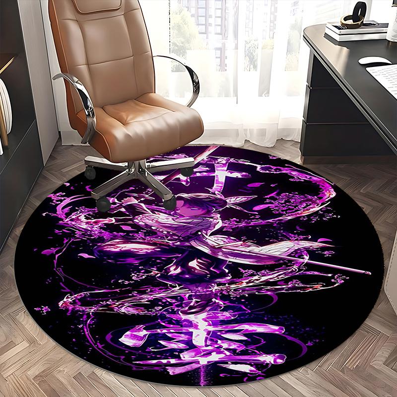Demon Slayer Chair mat Round Rug-Office carpet, Non-slip, Suitable for Living Rooms, Bedrooms Decor.1205317a