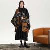 Womens Split Shawl Fashion Cottagecore Thick Warm Cape Knit Cardigan
