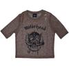 Женский розовый сетчатый кроп-топ Motorhead 'Warpig' - НОВЫЙ ОФИЦИАЛЬНЫЙ