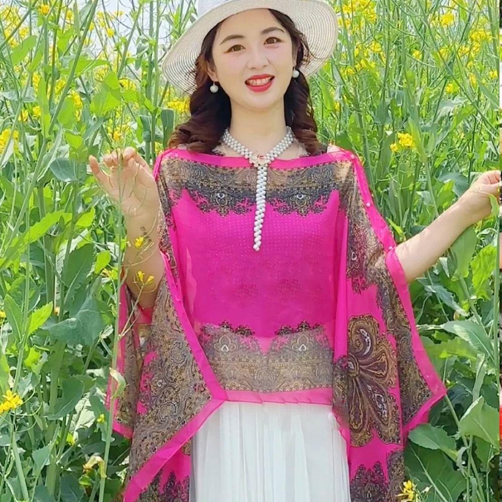 Sun Protection Shawl Chiffon Muffler Scarf Comfortable Sunscreen Shawl Wrap Spring Summer Autumn