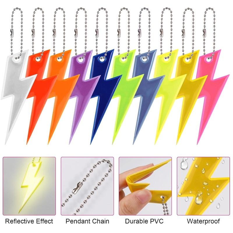 20 шт., брелок с отражателем молнии, подвеска для школьной сумки, рюкзака, ходьбы, бега, езды на велосипеде