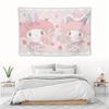 Тканое панно Sanrio My Melody Сладкий принт пианино Милый мультяшный настенный подвес Эстетичный декор спальни для общежития Домашний декор