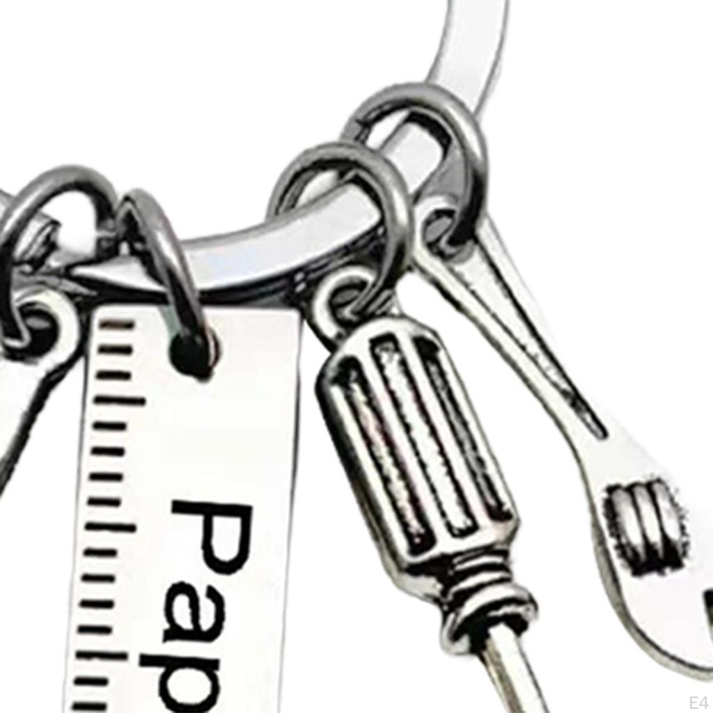 Father's Day Keychain Fathers Gift Creative from Daughter Hammer Screwdriver Wrench Keyring Key