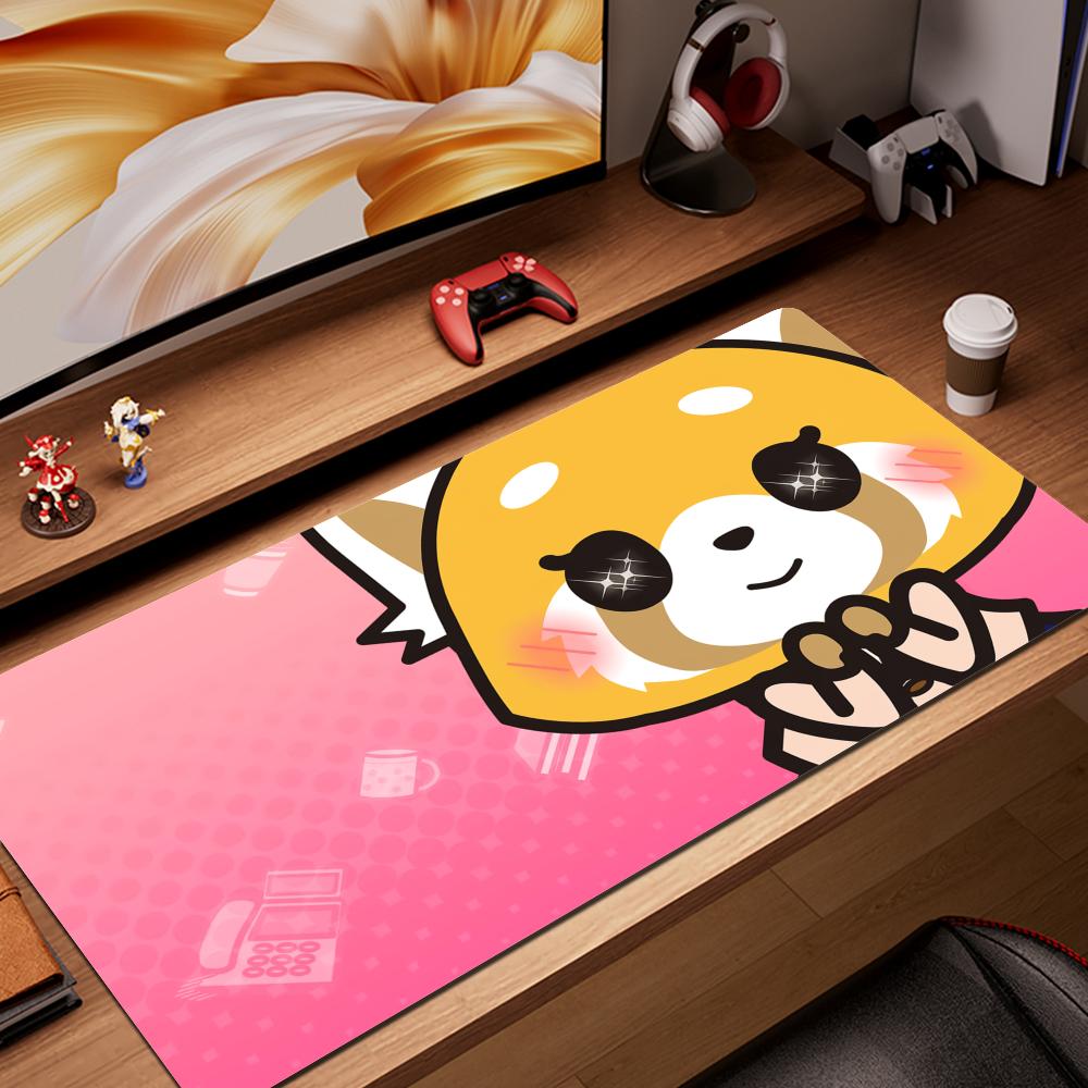 HYBXAXC Large Mouse Pad Gamer Aggretsuko Computer Mat Gaming Laptop Deskmat Mausepad Pc Accessories Mats Keyboard Cabinet Mause