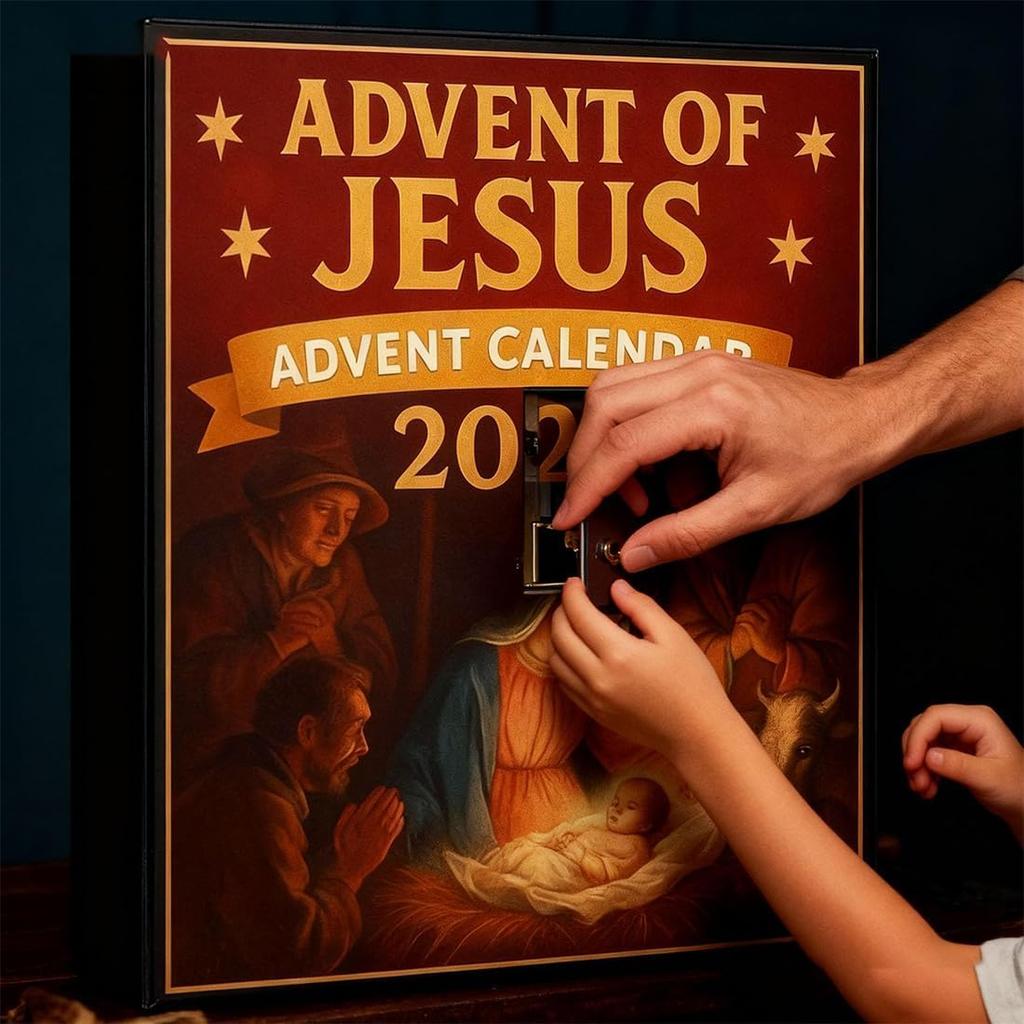 Jesus Advent Calendar 2025, Advent Of Jesus 2025 Advent Calendar with 24 Different 2D Flat Acrylic Jesu Figurines for Christmas Tree Ornaments