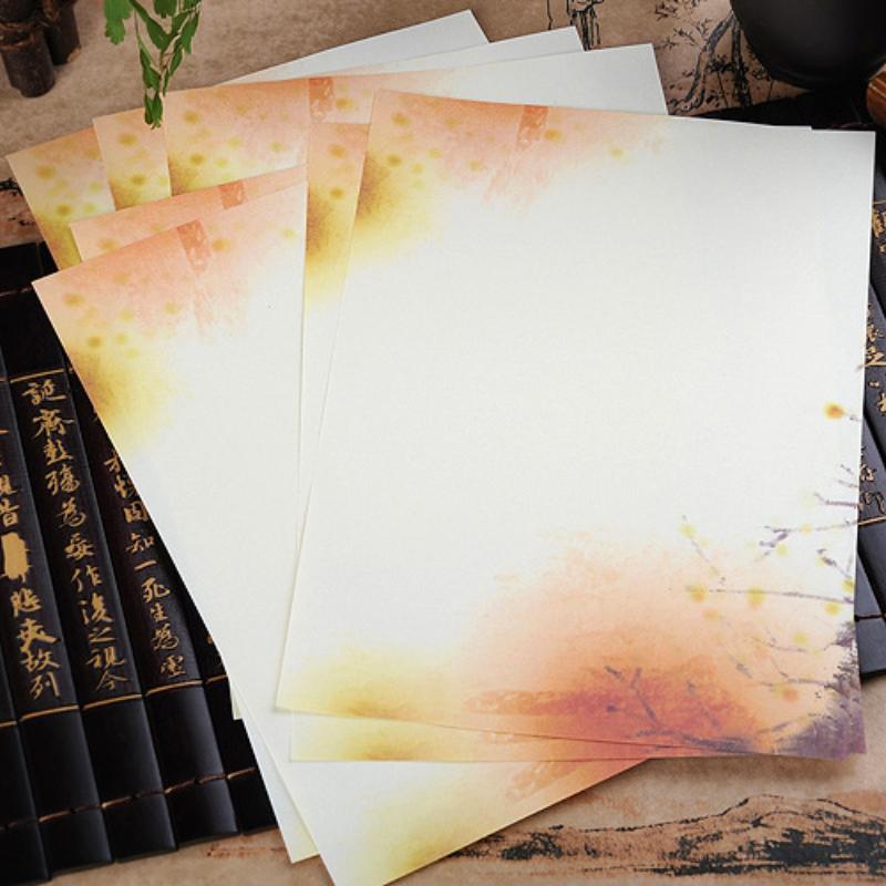 Letter Paper Creative Chinese Style Ancient Style B5 Letter Paper Stationery  Small Fresh and Beautiful Ink Can Be Written and Printed