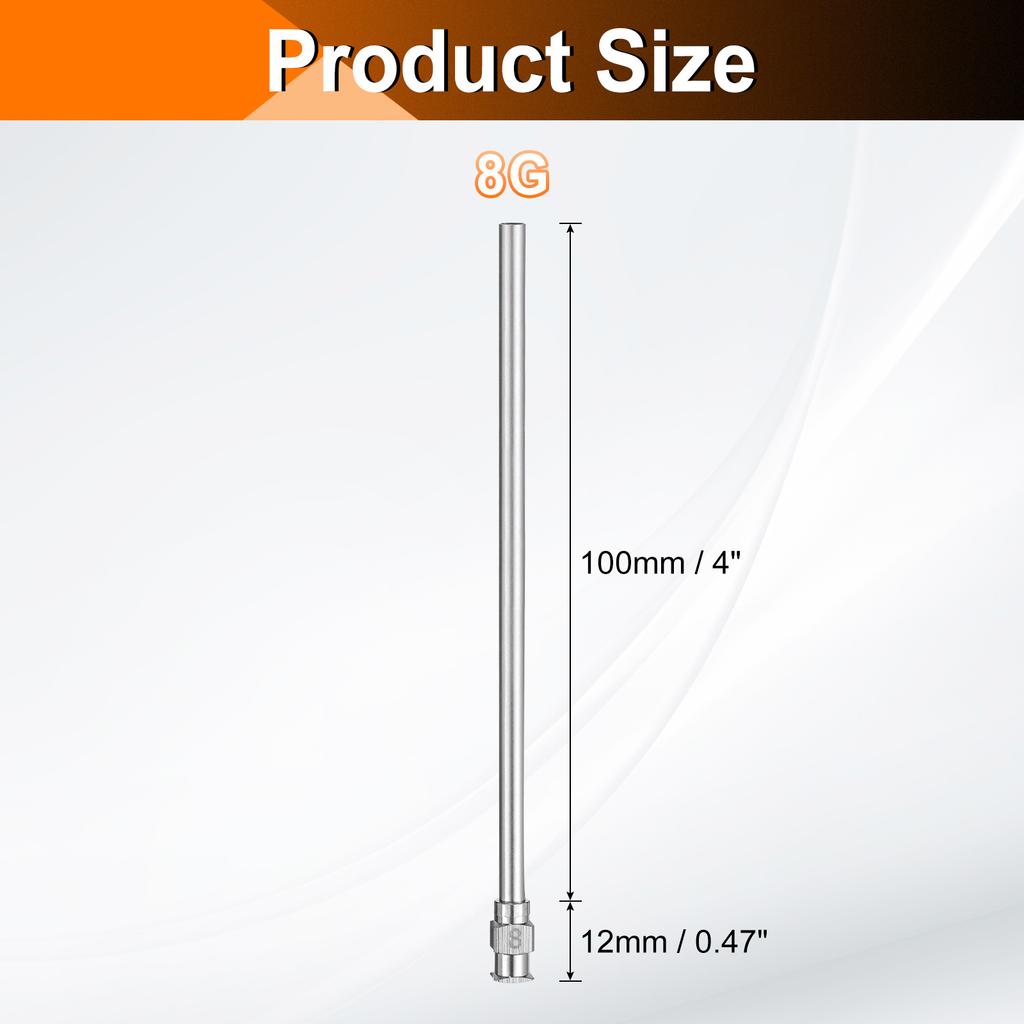 10 шт. Иглы для дозирования 8G 10G 12G 14G 16G 18G 20G 22G 24G Нержавеющая сталь, тупой кончик для заправки клея, масел, жидкостей, чернил