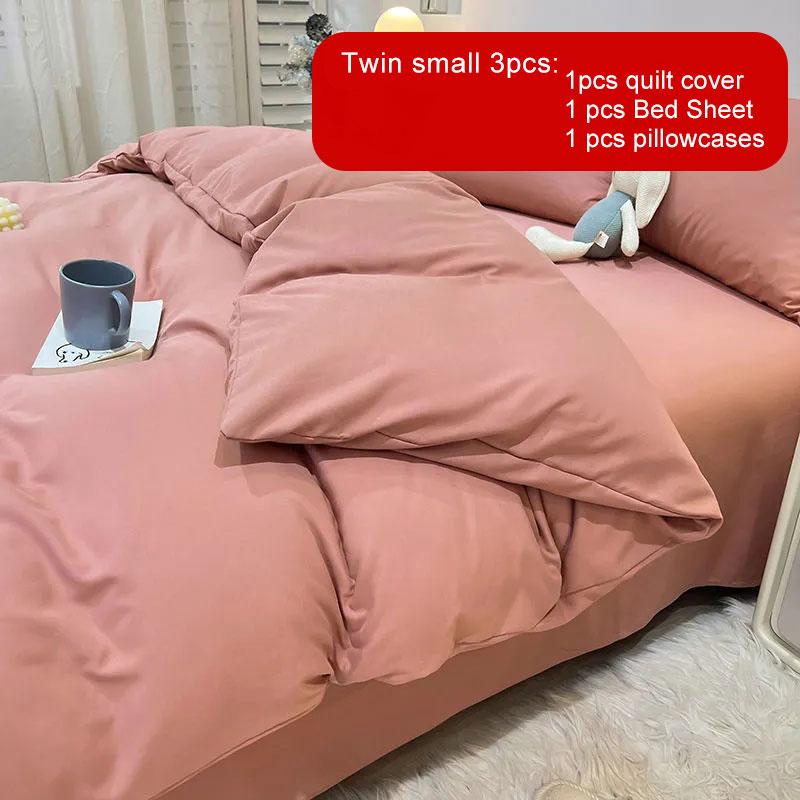 Student Dormitory 1.2m Bed Comfortable Sheet Three Piece Set Double Bed Home Textile Solid Color Quilt Cover Four Piece Bedding Sets