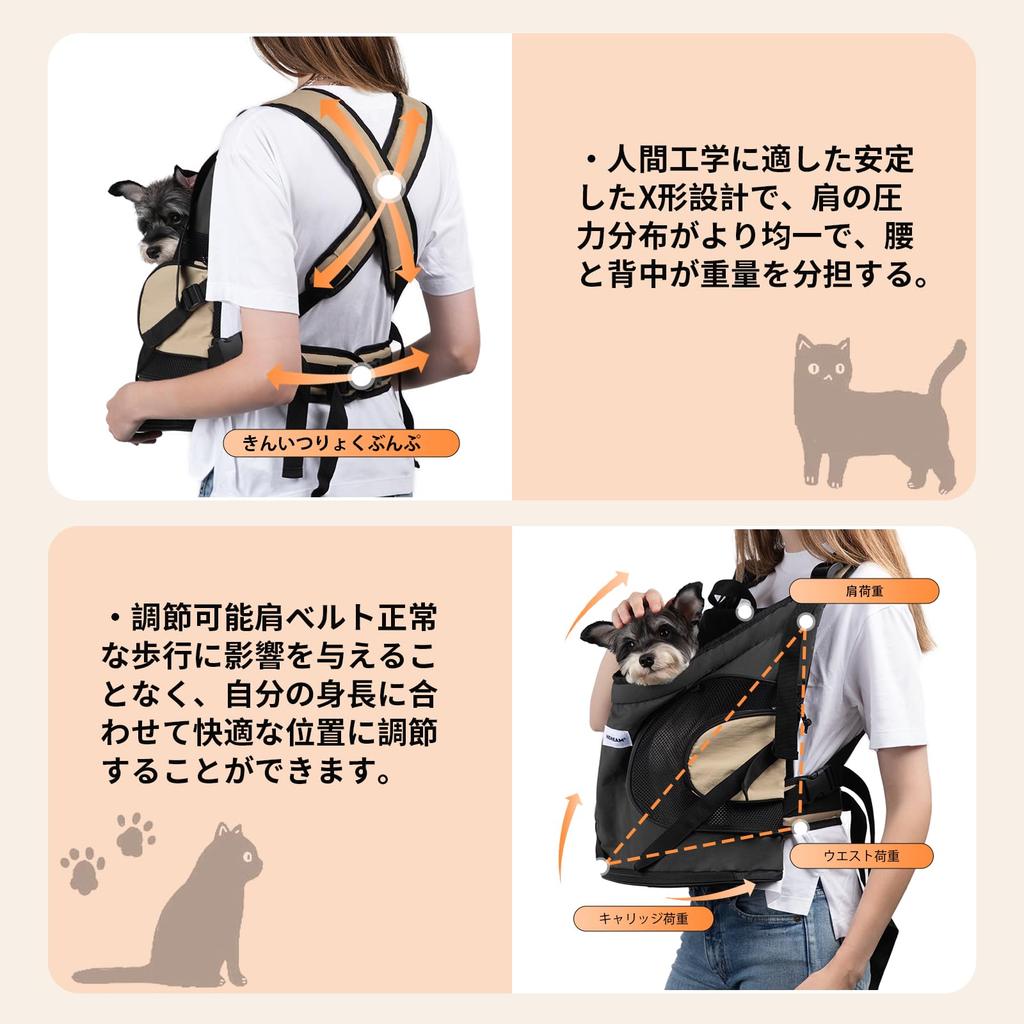 Переноска для собак и кошек, рюкзак для питомца с переноской спереди, с регулируемым плечевым ремнем и водонепроницаемым нейлоном, легкий, идеально подходит для больницы и экстренных случаев с