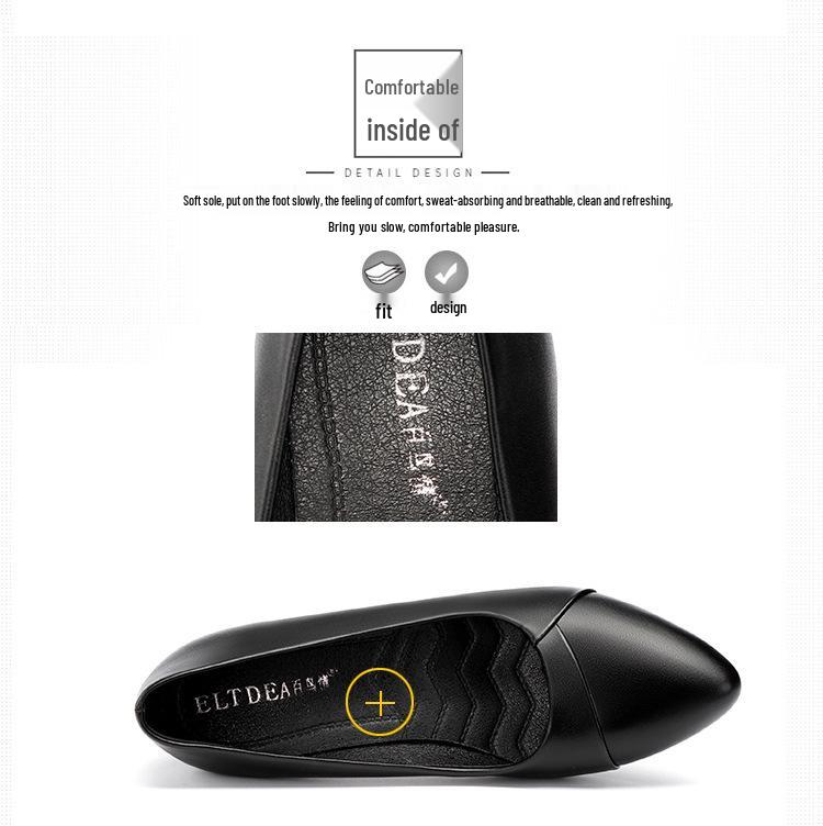 Весна и Осень 2022 Туфли на массивном каблуке из мягкой кожи для мам - Удобные туфли с низким вырезом для женщин среднего и пожилого возраста