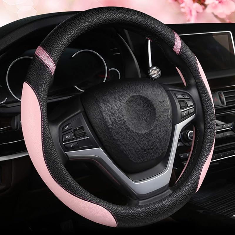 Steering Wheel Cover For Car Leather Universal Steering Wheel Covers For Men Women Fit Cars SUV Truck Pickup 15Inch (Beige)