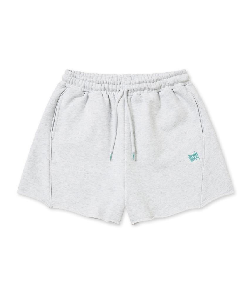 BROWNBREATH W Tag Sweat Shorts - Ash