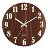 Wooden Board Luminous Wall Clock Fiberboard Wood Grain Creative Luminous Fluorescent Silent Quartz Decoration Art Wall Clocks
