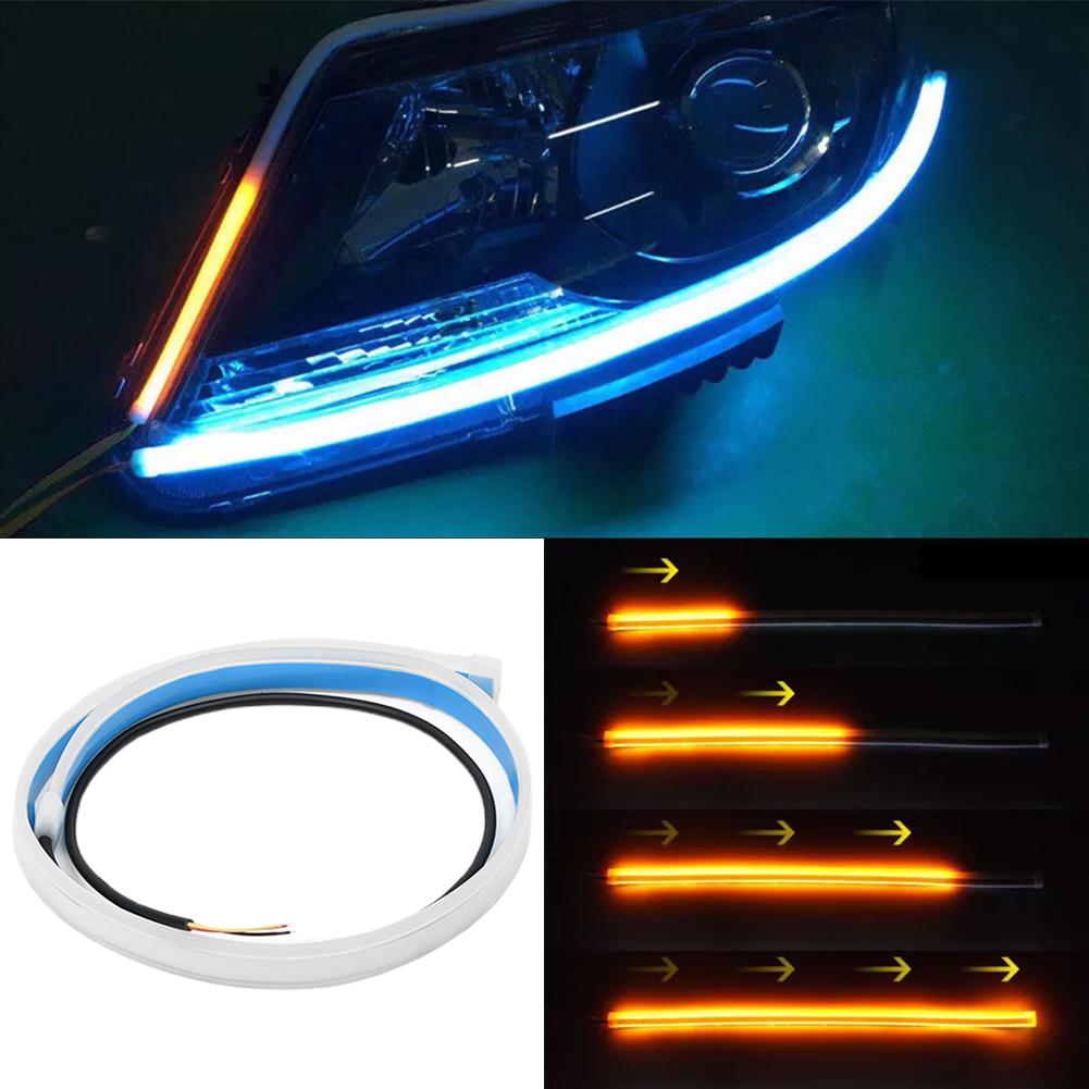 30см Светодиодная лента для капота автомобиля, дневные ходовые огни, гибкая, светодиодная, автомобильные декоративные атмосферные лампы, DRL 12В