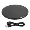Glass Panel Black Lightweight Round Portable Quick Charging Safe Reliable Wireless Charger for