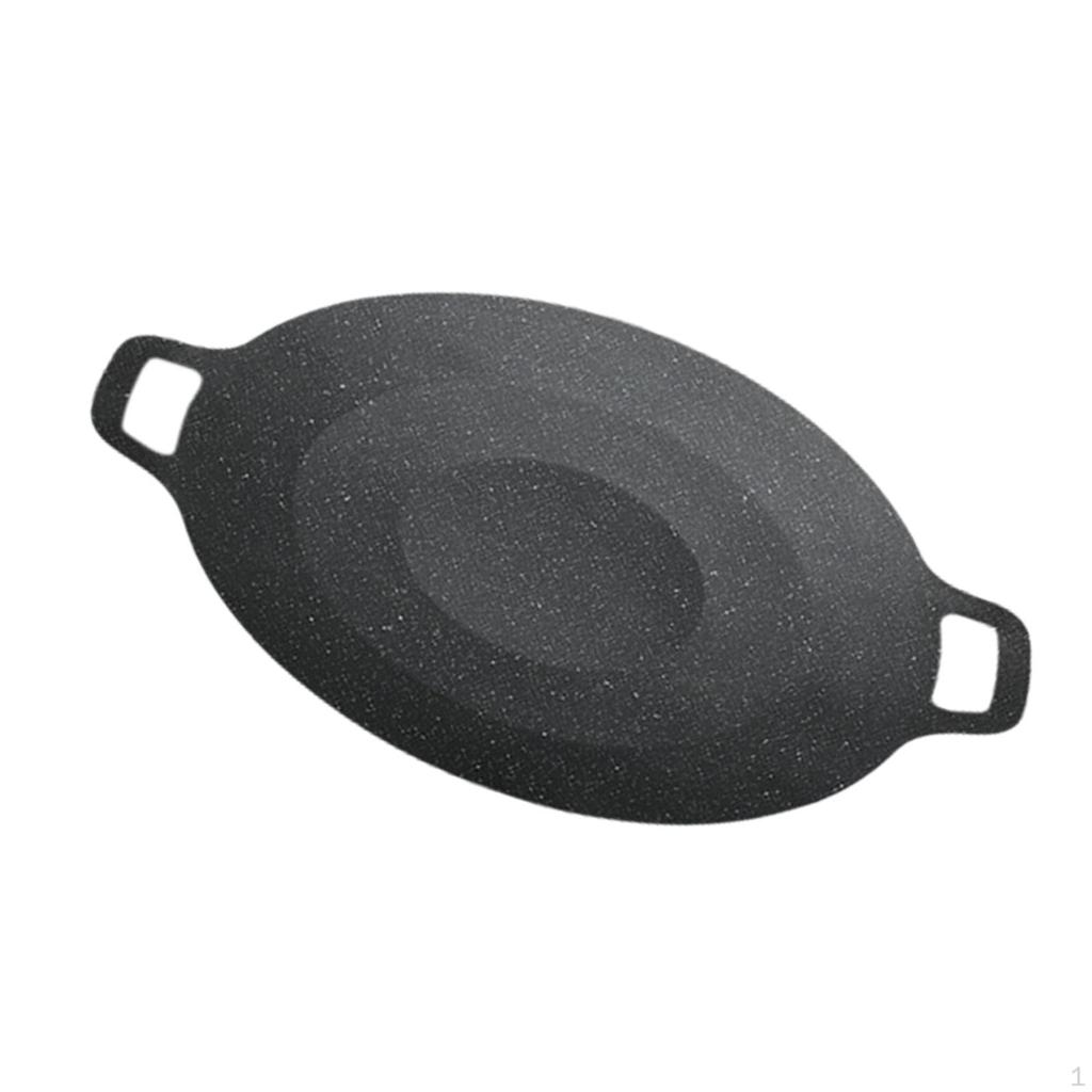 Korean BBQ Grill Griddle Pan Non Stick Circular Portable Barbecue Plate Roasting Cooking Outdoor