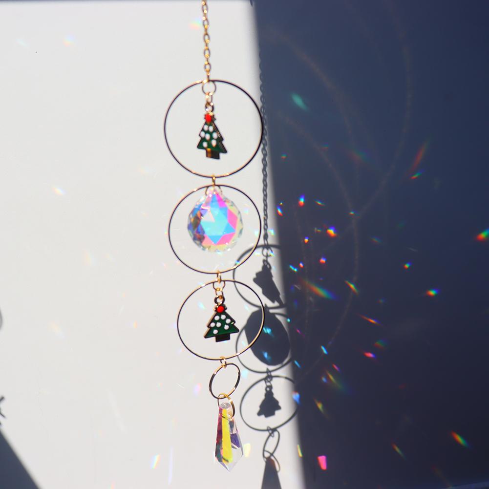 Crystal Star Sun Wind Chimes Hexagon Diamond Prisms Hanging Light Catcher Rainbow Make Window Curtains Pendant Home Room Deocr